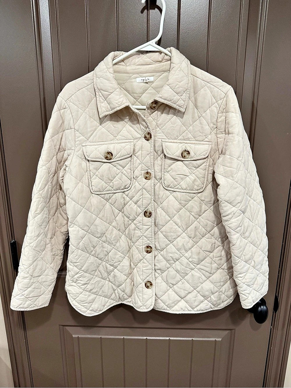 maurices Quilted Jacket in Cream Size Large